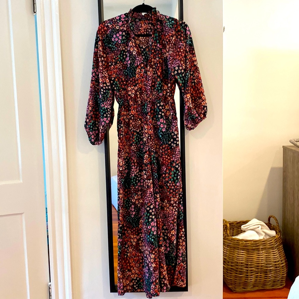 Zara full length floral jumpsuit